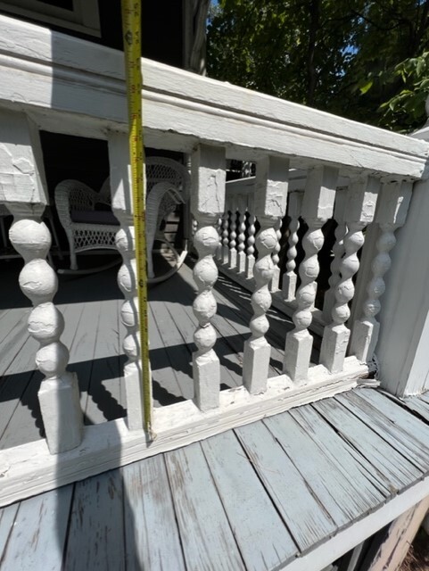 Painted porch railing 